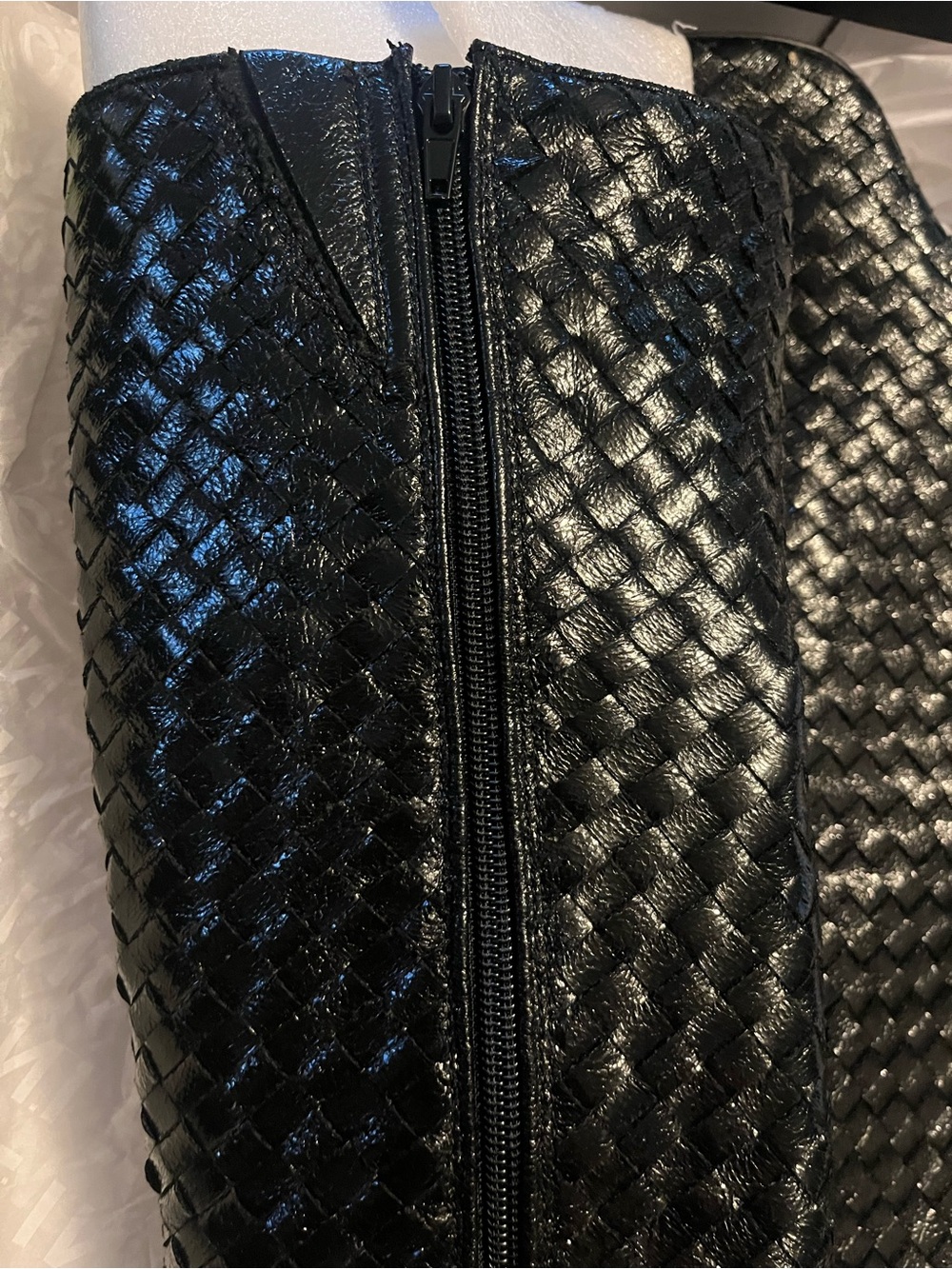 INC Black Woven Pointed-Toe Knee Boots - Picture 5 of 6